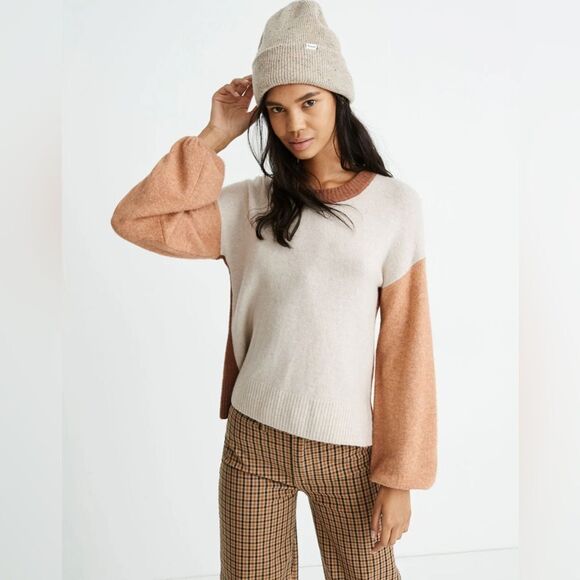 Colorblock Payton Pullover Sweater in Coziest Yarn | XS - Picture 1 of 7